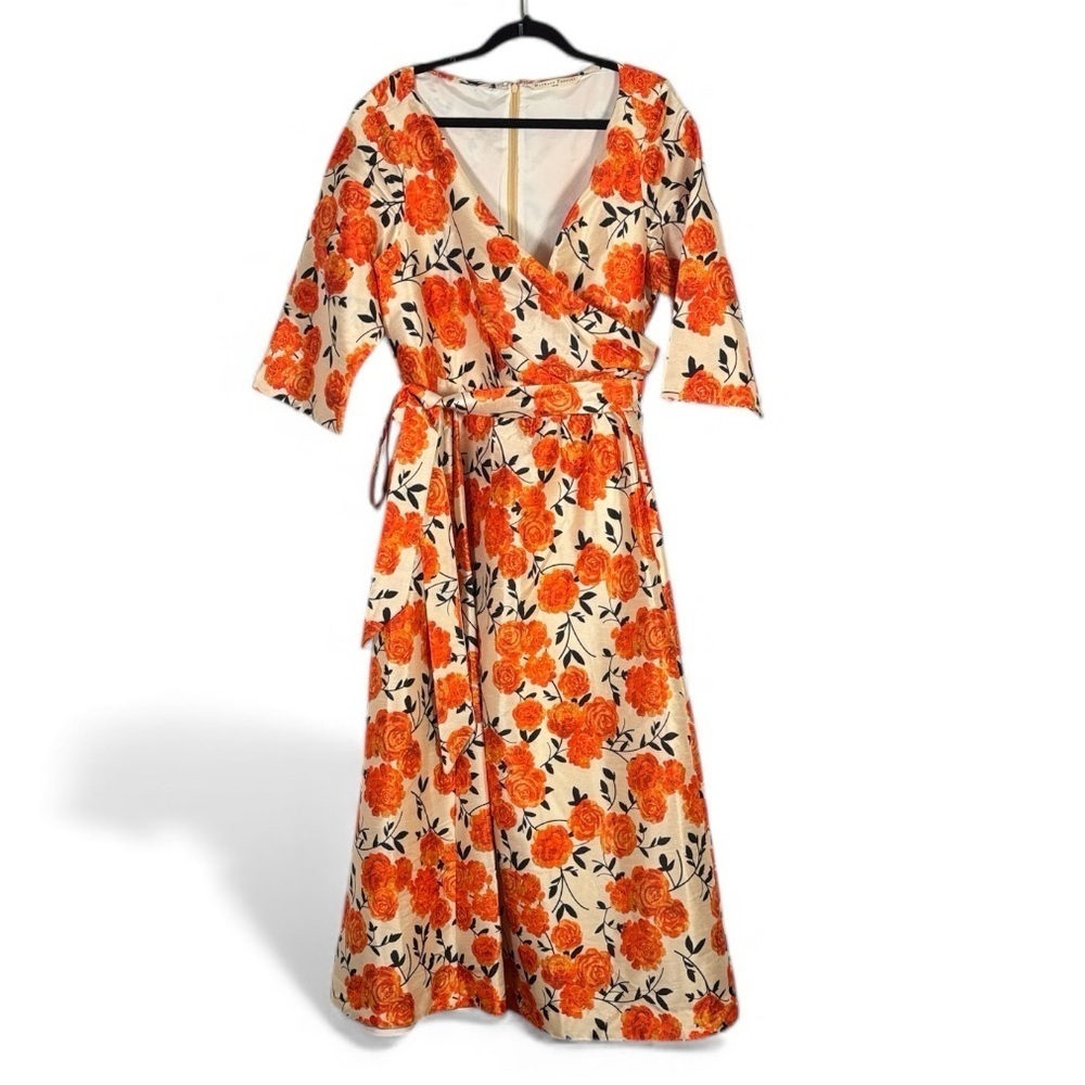 WAYWARD FANCIES eShakti Print Midi Wrap Dress size 1X - Picture 3 of 7